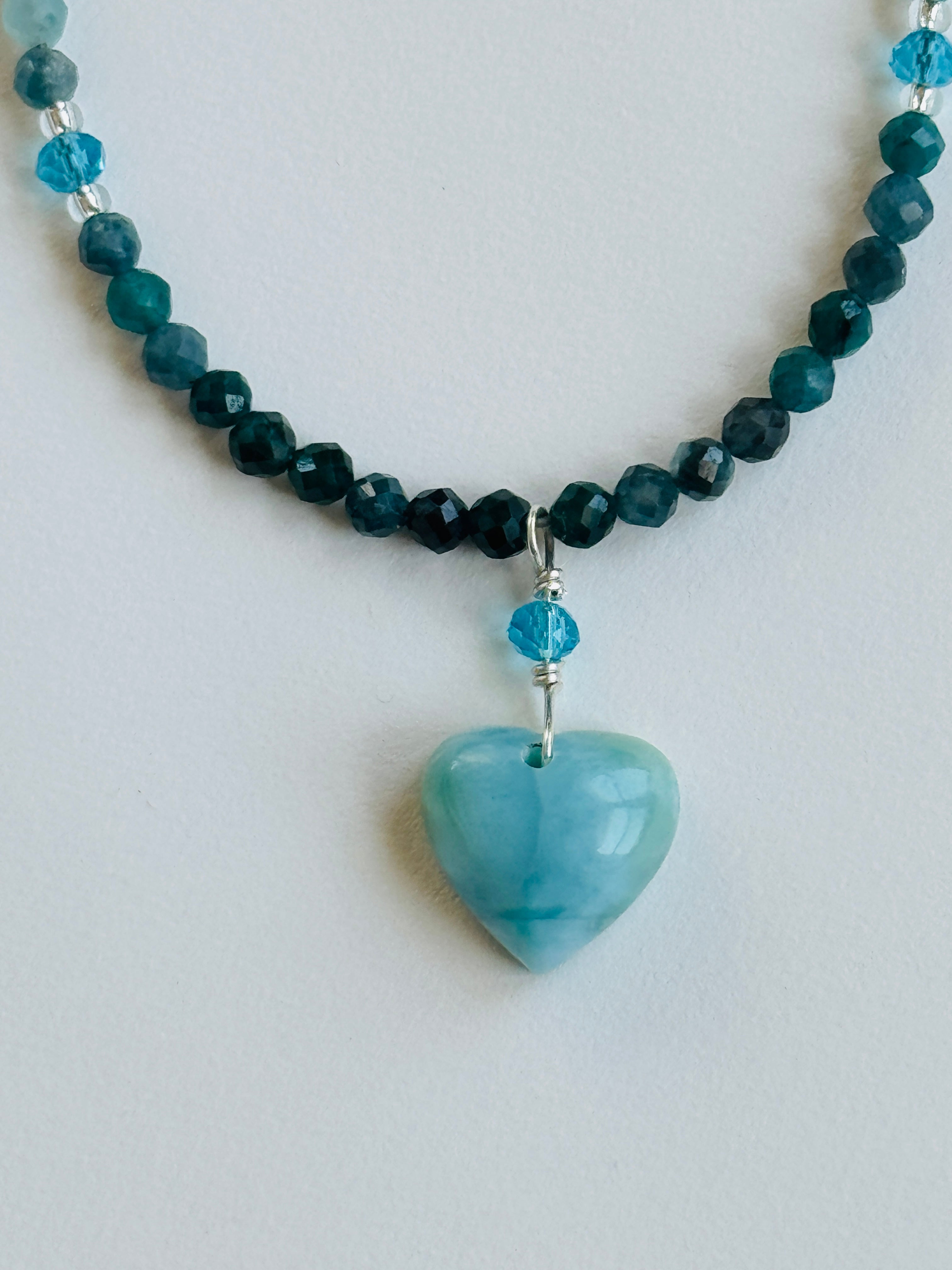 Larimar Heart Pendant Detail