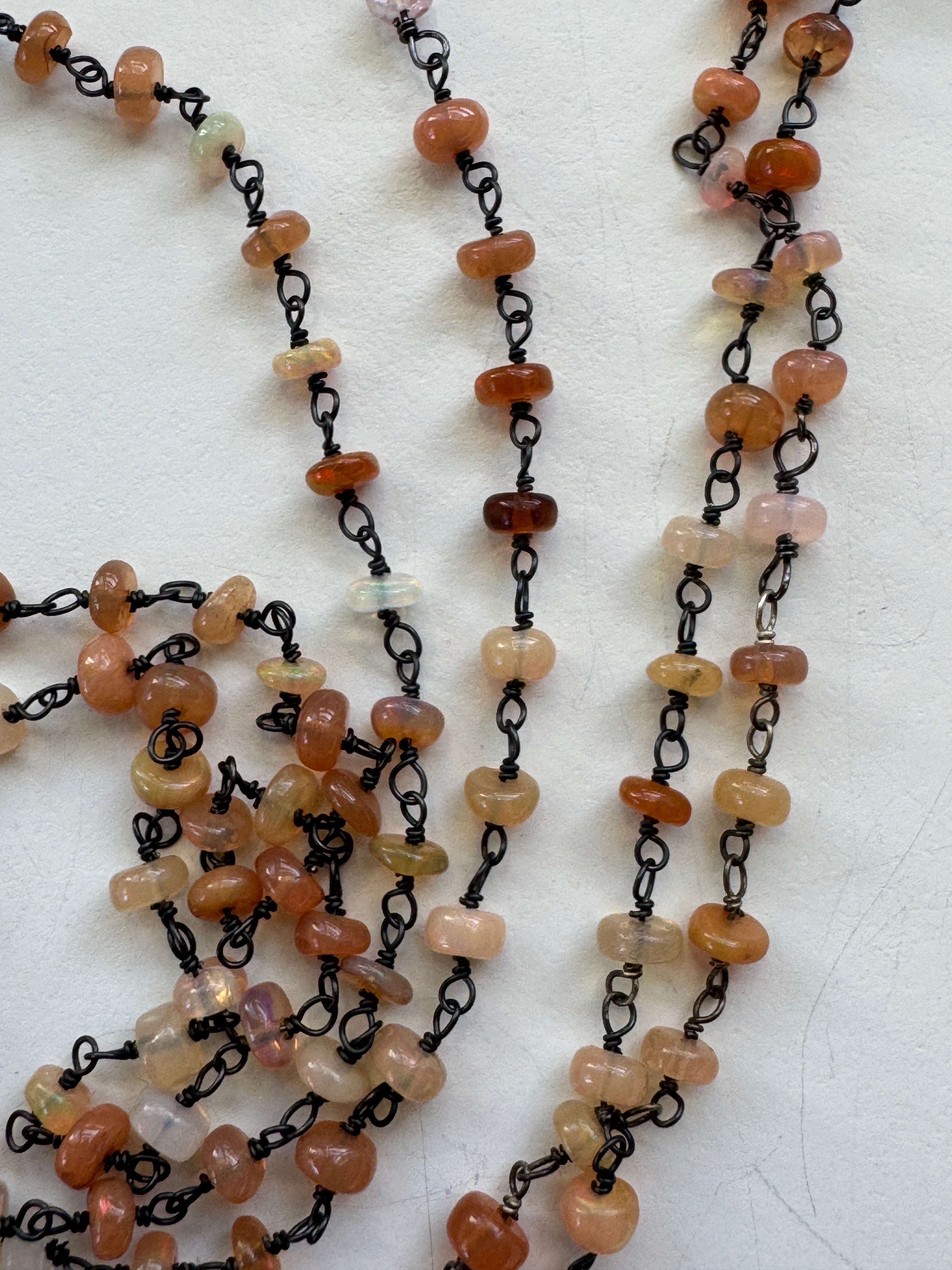 Lorelei Layering Necklace in Pink Ethiopian Opals