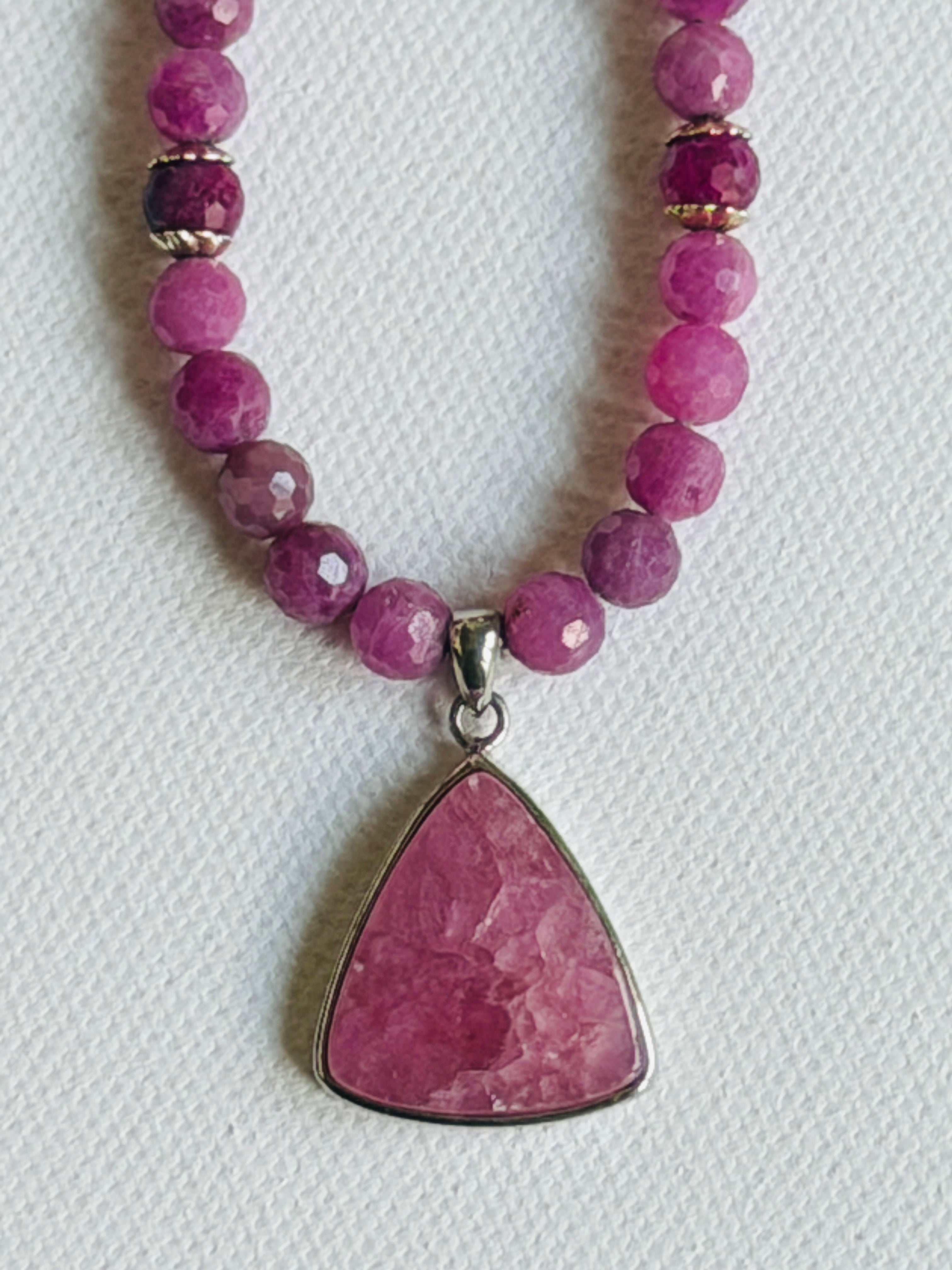 Cobalto Calcite Ruby Necklace