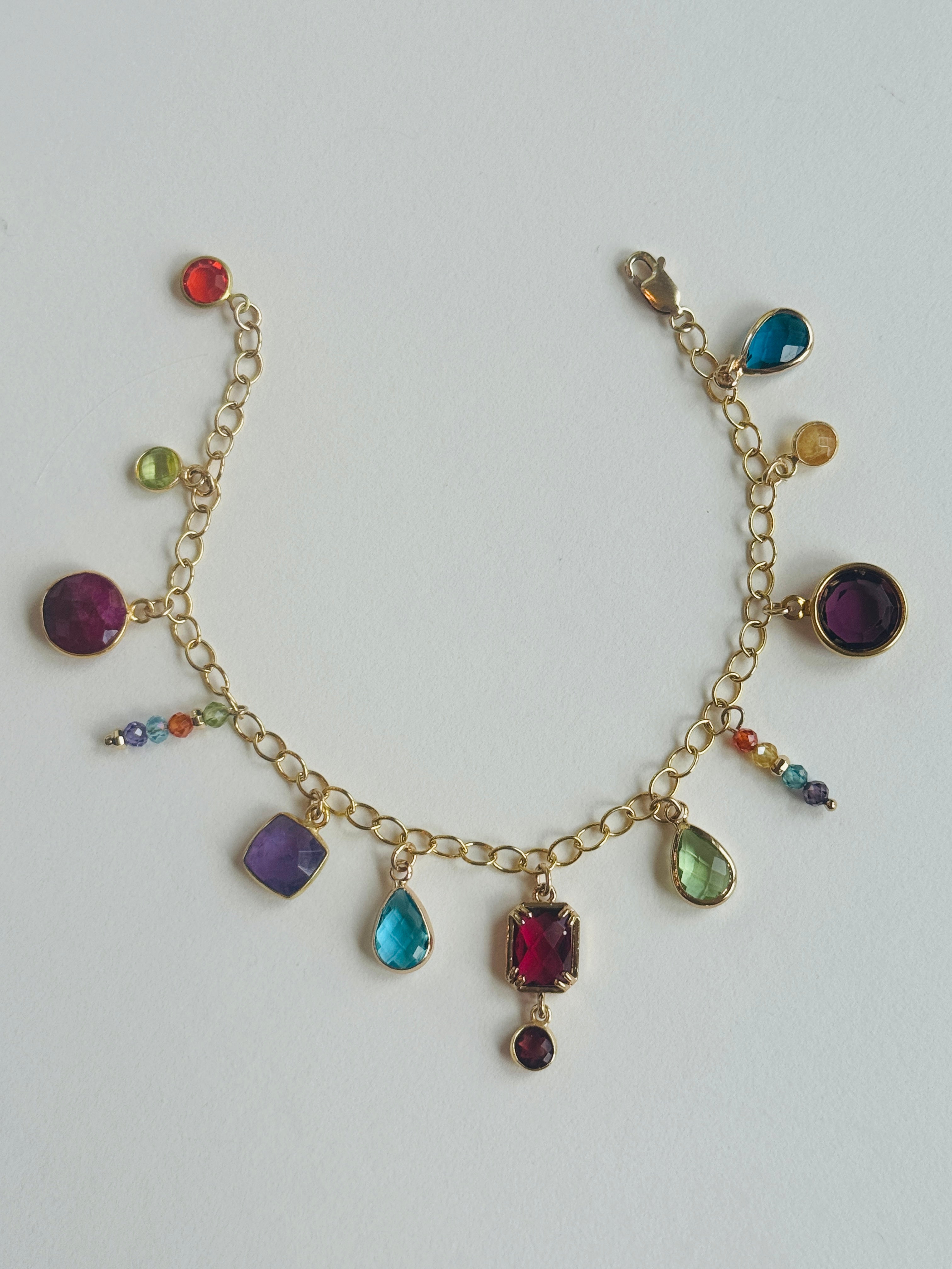 Gold-filled Bracelet with Bright-Colored Charms
