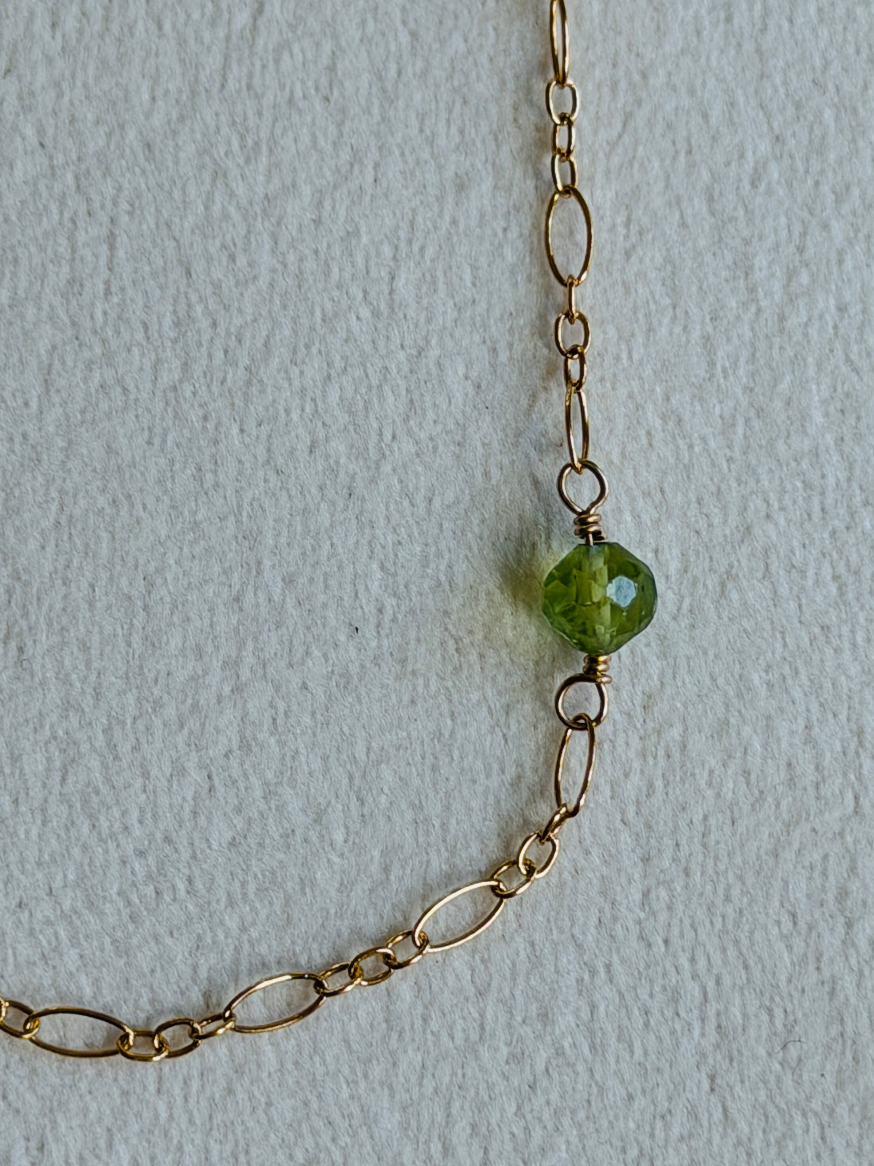 Gold-filled Chain with Peridot detail