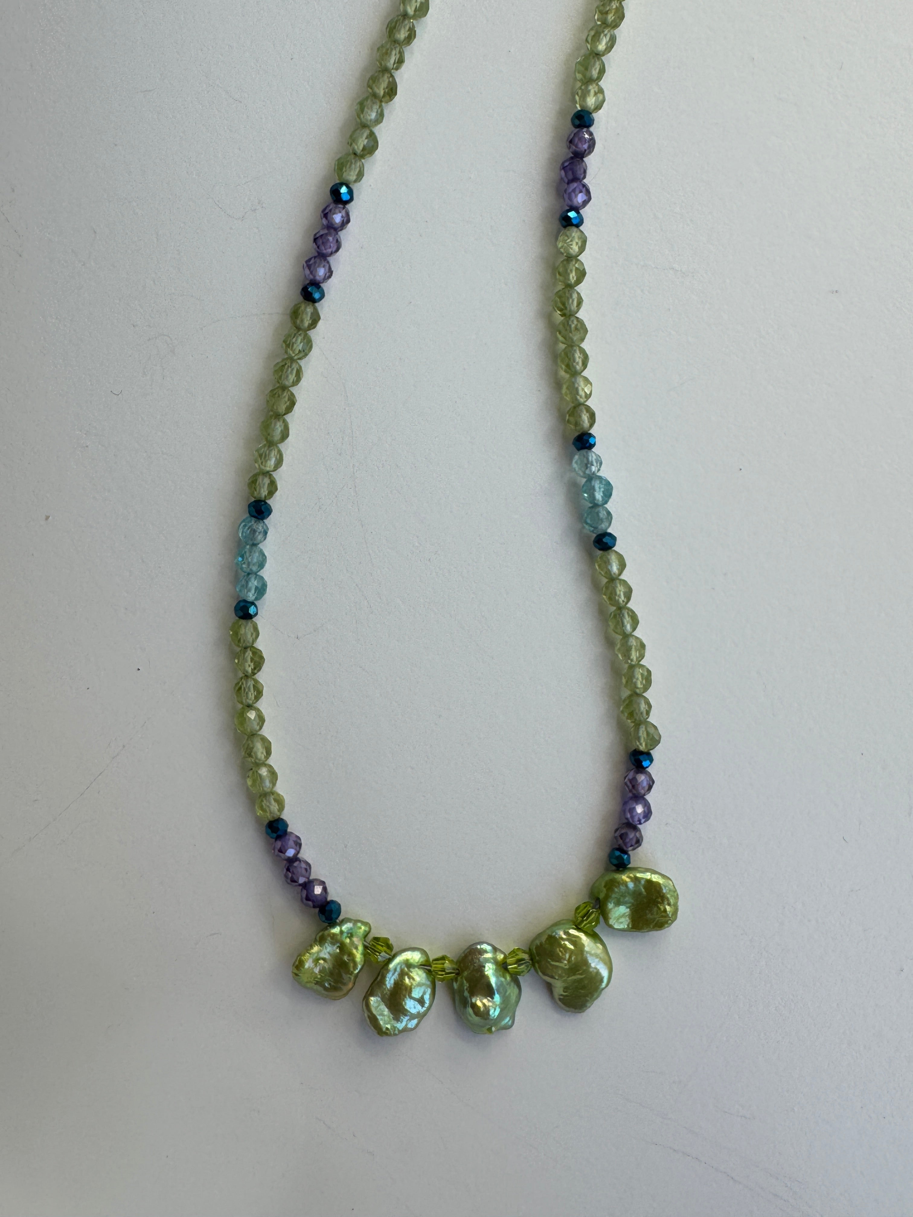 Peridot and Freshwater Pearl Necklace