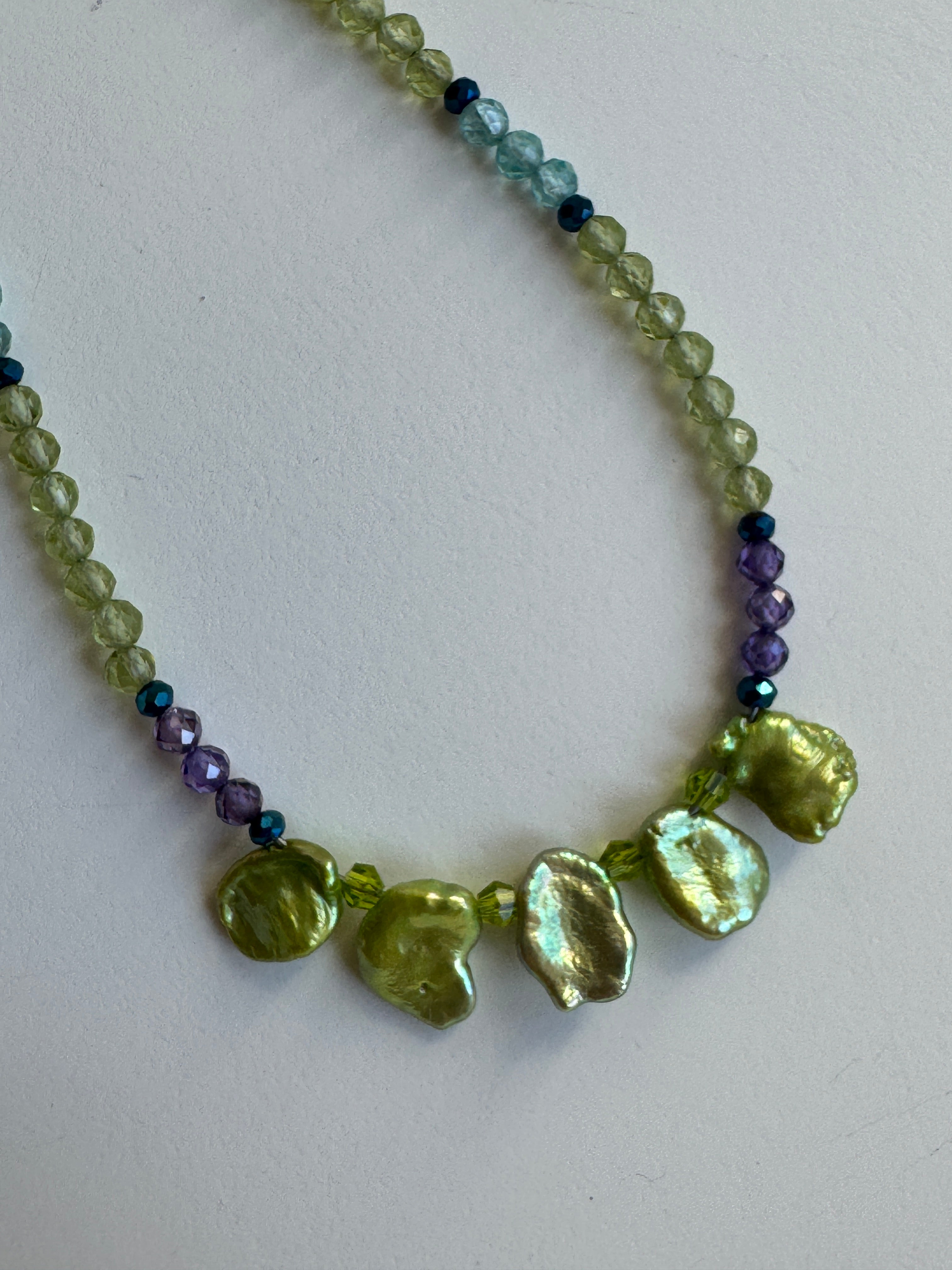 Peridot and Freshwater Pearl Necklace