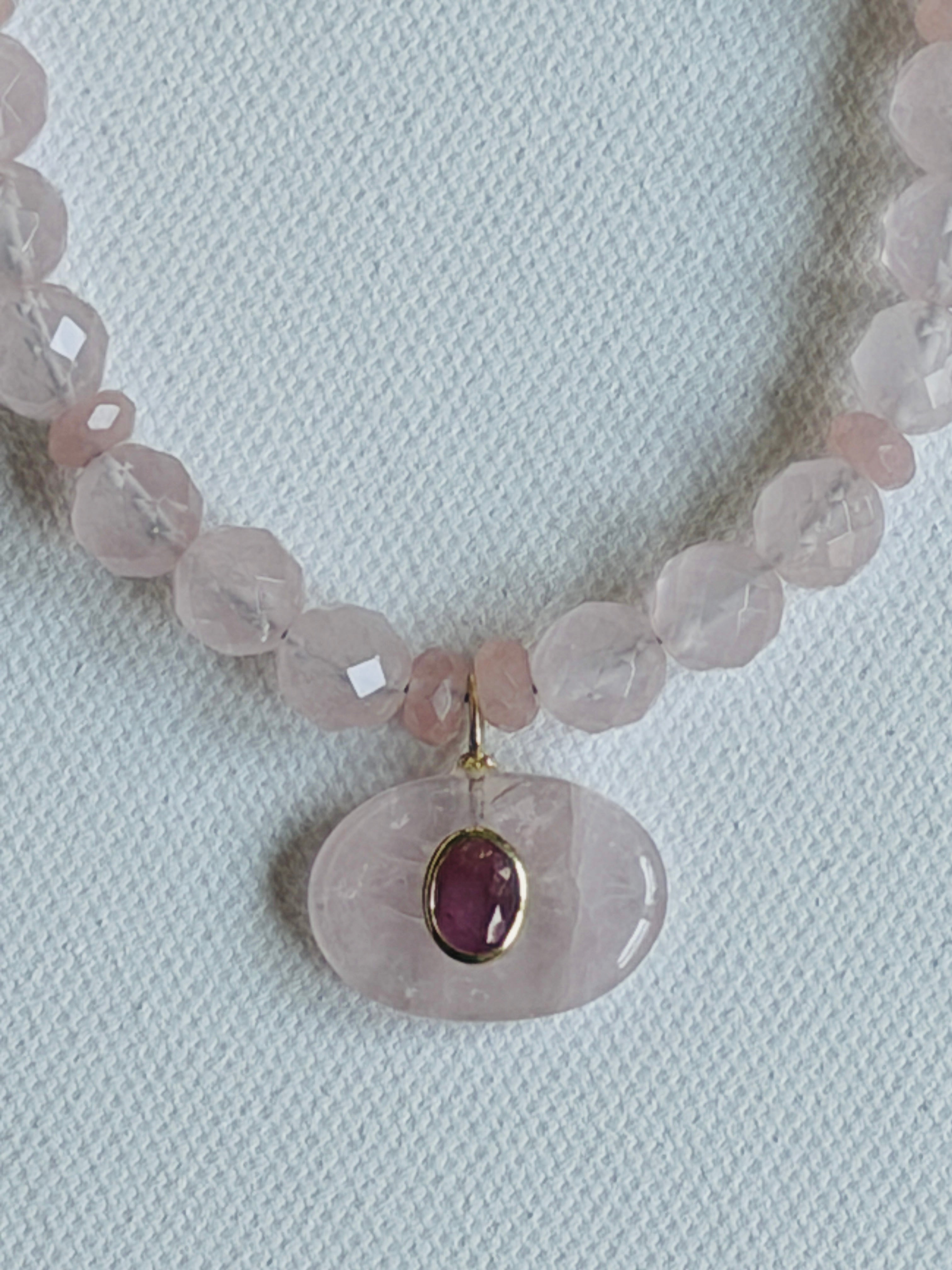 Pink Quartz Necklace